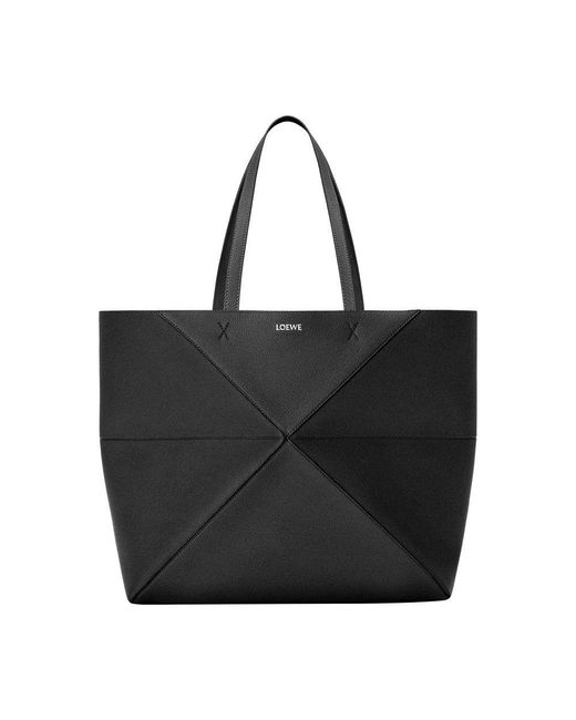 Loewe Black Large Puzzle Fold Tote Bag