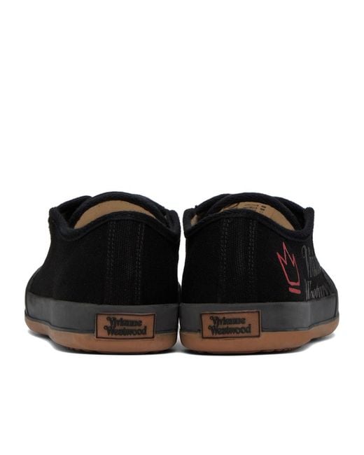 Vivienne Westwood Black Lace-Up Low-Cut Casual Shoes