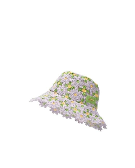 Fendi Multicolor Embroidered Crochet Bucket Hat