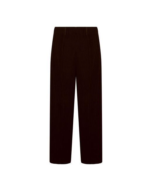 Homme Plissé Issey Miyake Brown Homme Plissé Issey Miyake Wide Leg Pleated Pants for men