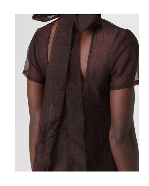 Staud Brown Semi-Sheer Dress