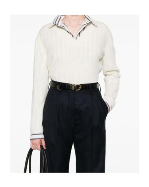 Max Mara White Arten V-Neck Jumper