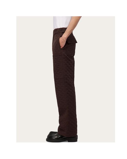 Ferragamo Brown Monogram Pants for men