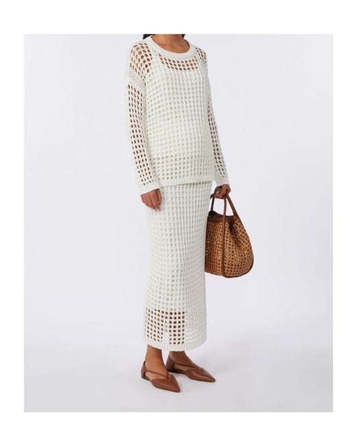 Max Mara White Cotton Skirt