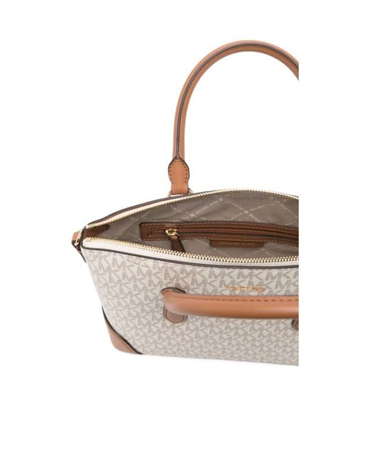 Michael Kors White Murphy Logo Lettering Tote Bag