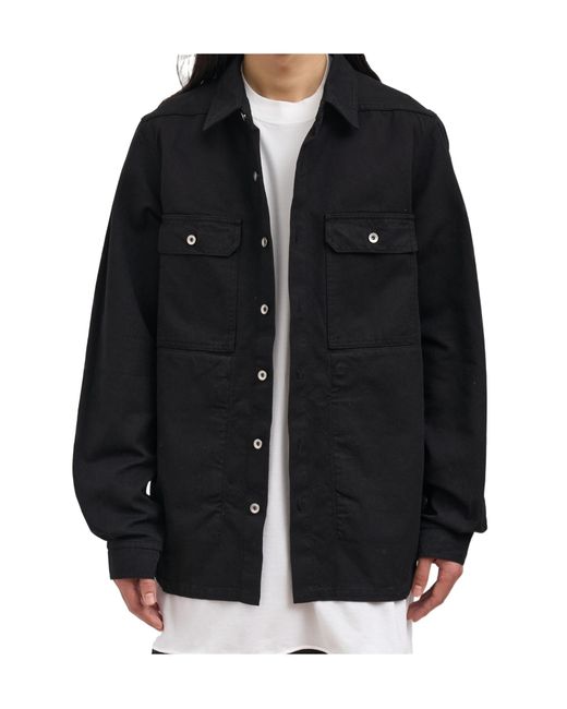 Rick Owens Black Relaxed Overshirt Jacket for men