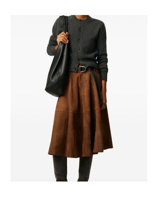 AMI Black Cropped Cashmere-Wool Cardigan With Button Front