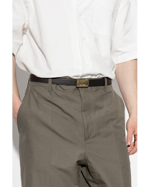 Bottega Veneta White Square Buckle Belt for men