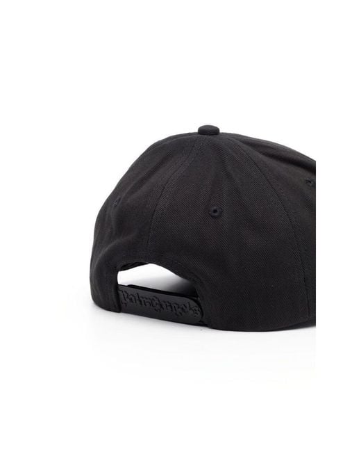 Palm Angels Black Logo Embroidered Baseball Cap for men