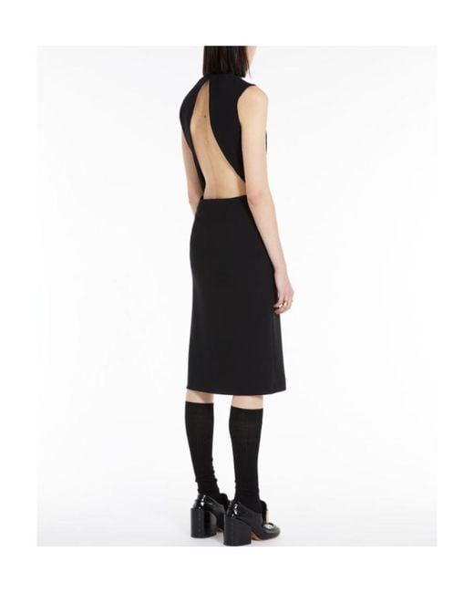 Sportmax Black Mirto Crewneck Sleeveless Dress