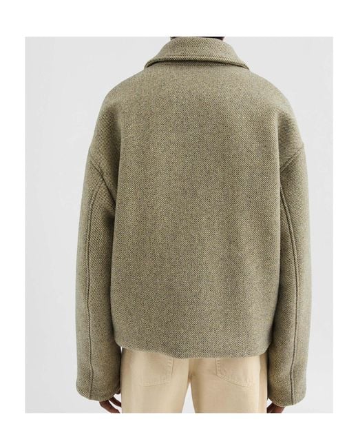 Jil Sander Green Gabardine Padded Jacket for men