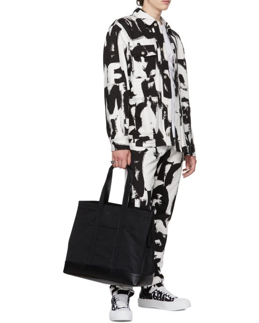 Alexander McQueen Black Logo Band Tote Bag for men