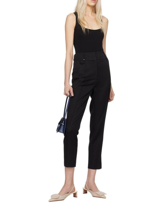Jacquemus Black Ribbed Sleeveless Bodysuit