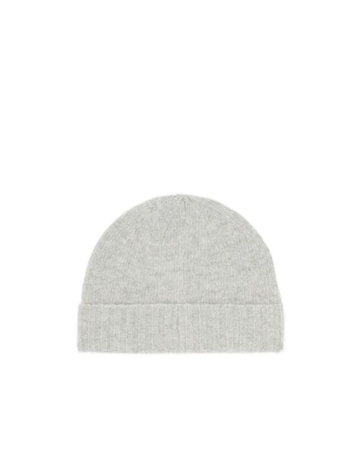 MM6 by Maison Margiela White Embroidered Logo Beanie Hat for men