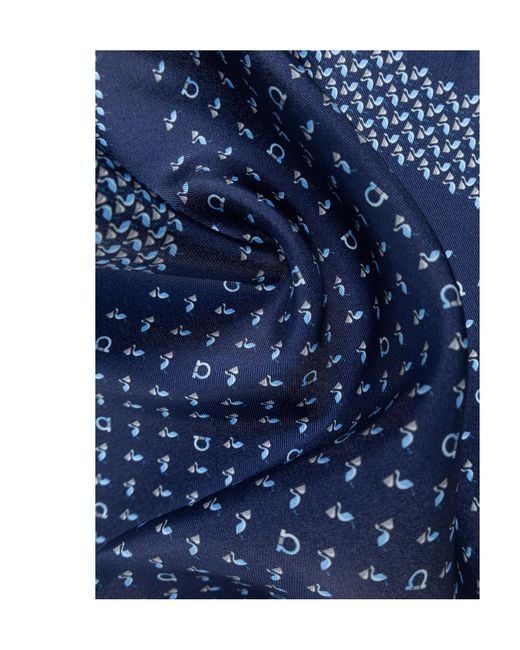 Ferragamo Blue Square Pocket Square for men