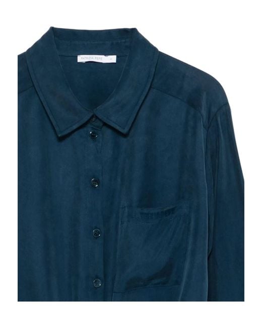 Patrizia Pepe Blue Bow Detailed Fluid Shirt