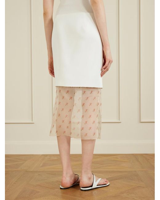 Khaite White Sybil Skirt