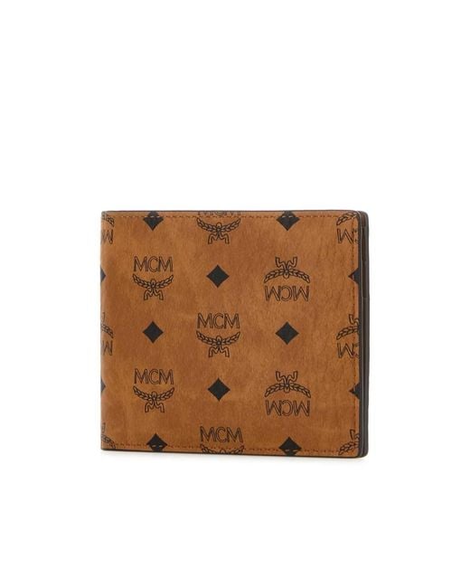 MCM Brown Monogram Printed Bi-Fold Wallet for men