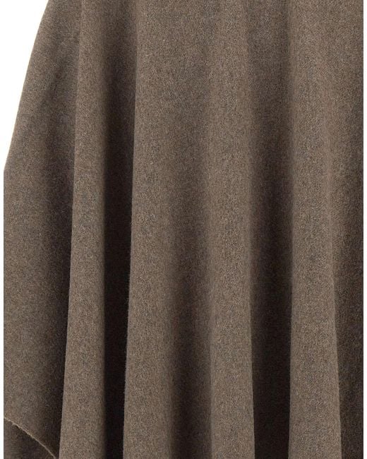 Gran Sasso Brown Fringed-Hem Cape