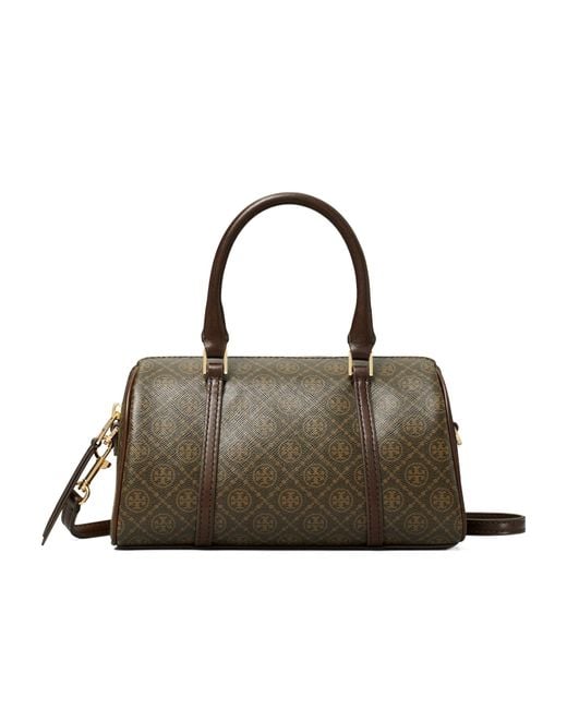 Tory Burch Brown T Monogram Petite Barrel Bag