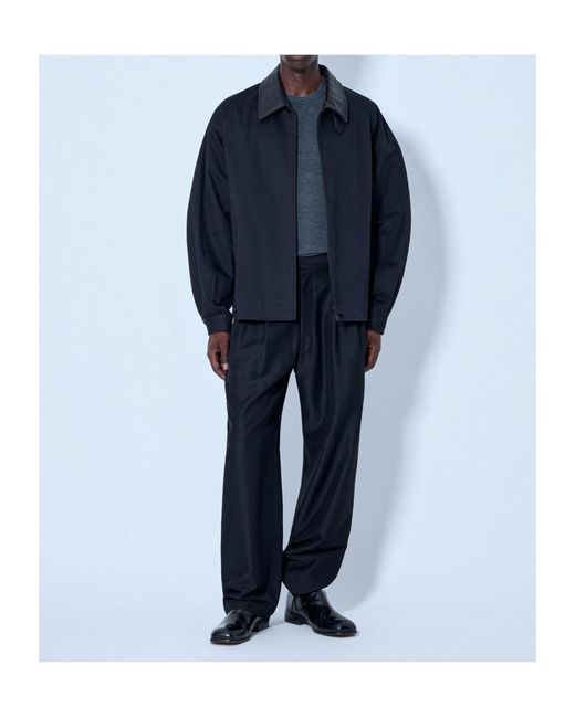 Ssstein Blue Sulfur Dyed Brush Chino Zip Jacket for men