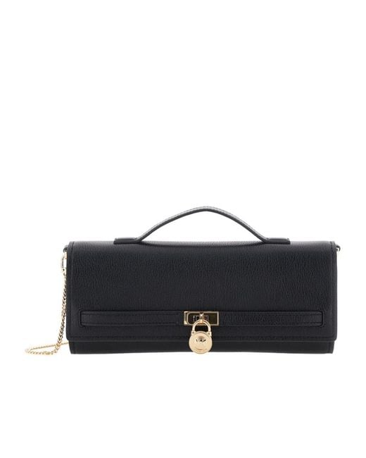 MICHAEL Michael Kors Black Hamilton Foldover Top Clutch Bag