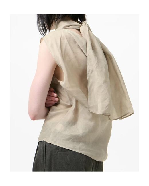 Our Legacy Natural Draped Scarf-Neck Top