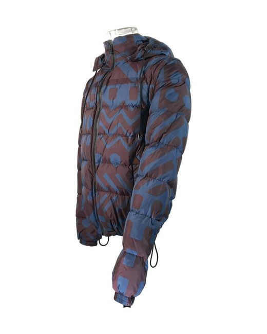 Burberry Blue Hooded Down Jacket for men