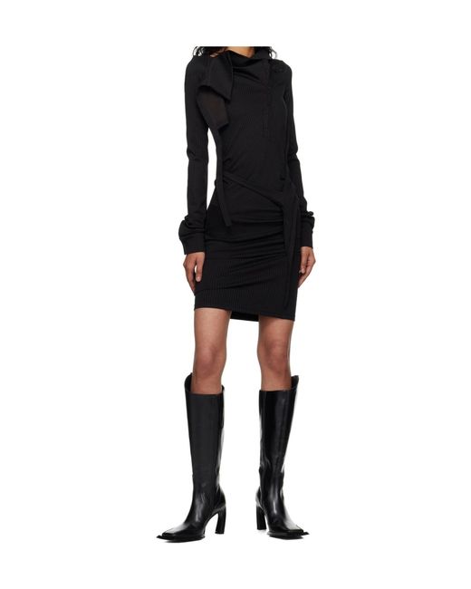 OTTOLINGER Black Ada Pinstripe Mini Dress