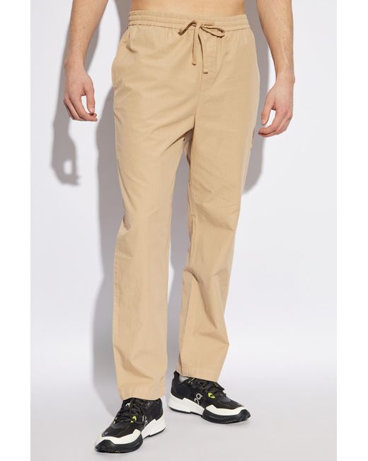 Woolrich Natural Loose Fit Drawstring Trousers for men