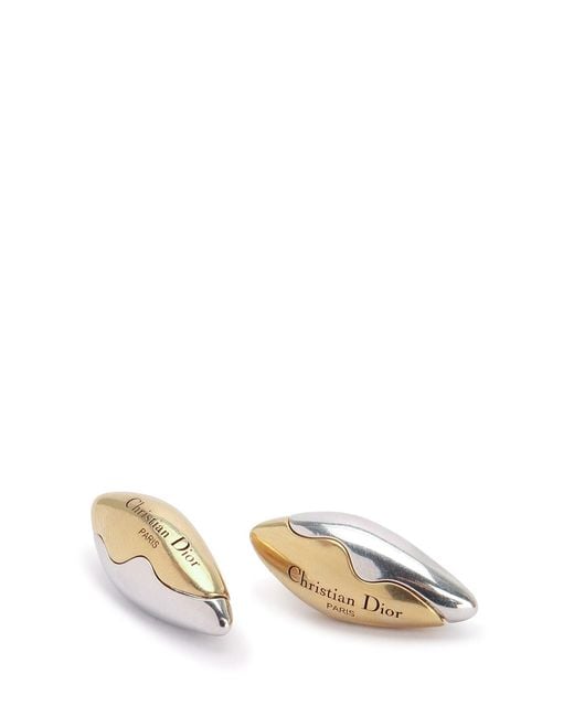 Dior Metallic Logo Earrings