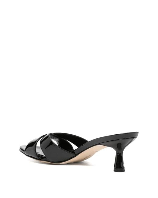 Aeyde Black Criss-Cross Leather Sandals