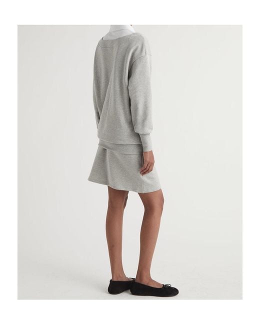 Paloma Wool Gray Belda Layered-Design Long-Sleeve Dress