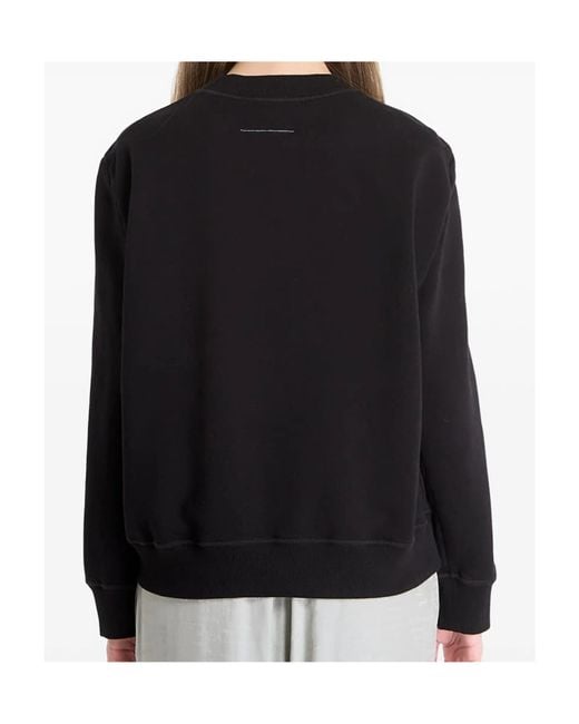 MM6 by Maison Margiela Black Crew-Neck Sweatshirt for men