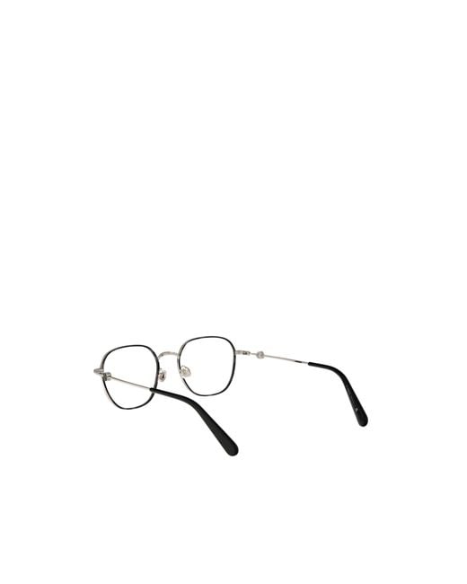 Moncler Metallic Eyewear Pantos Frame Glasses for men