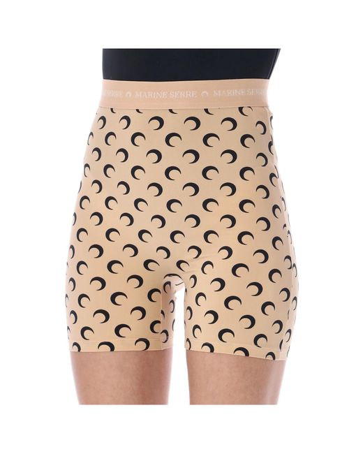 MARINE SERRE Natural Moon Print Jersey Shorts
