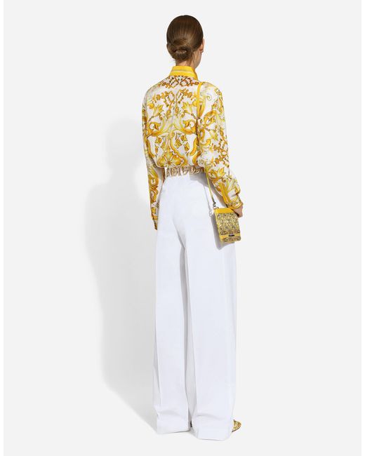 Dolce & Gabbana Metallic Majolica Printed Twill Shirt