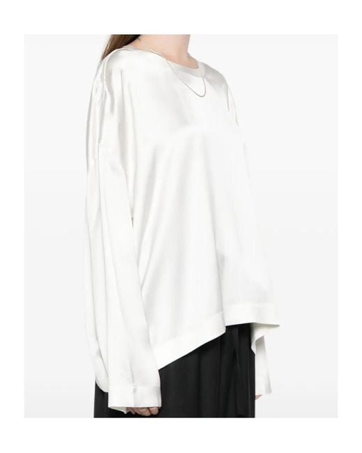 Totême White Totême Boxy Satin Top
