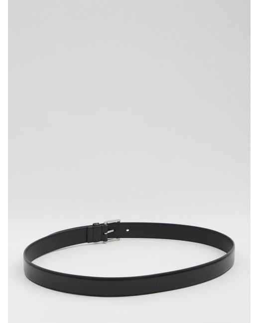 Saint Laurent White Buckled Belt for men