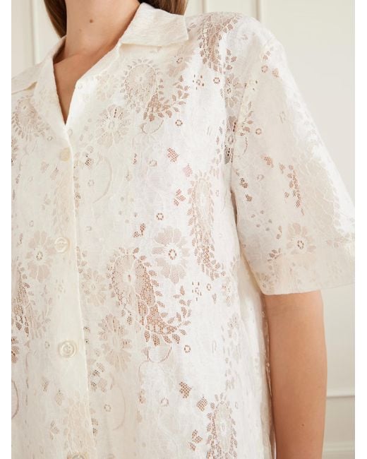 Rohe White Embroidered Lace Shirt