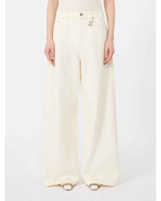 Sportmax White Siamese Wide Leg Jeans
