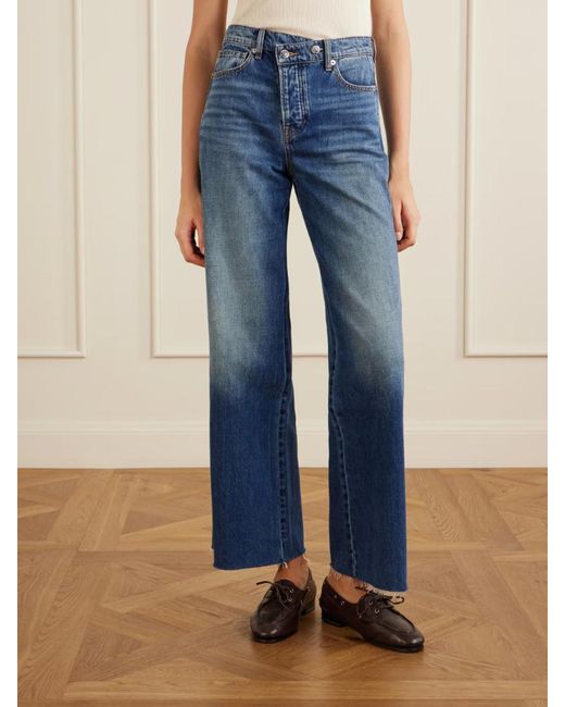 Veronica Beard Blue Taylor High-Rise Wide-Leg Jeans