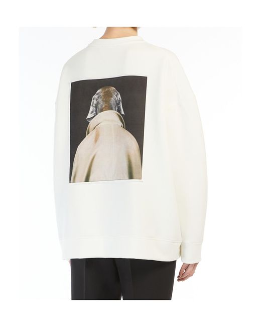 Max Mara White Logo Embroidered Crewneck Sweatshirt