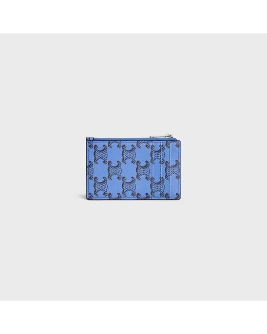 Céline Blue Zipped Card Holder for men