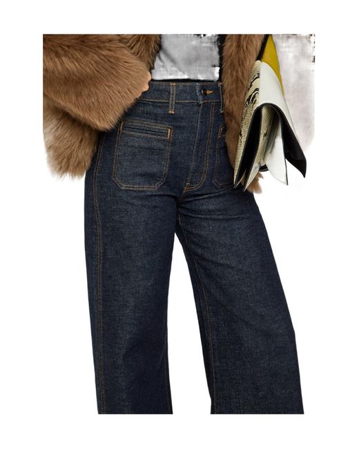 Khaite Blue Wide-Leg Cut Jeans
