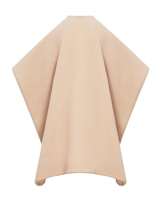 Fendi White Logo Detailed Poncho