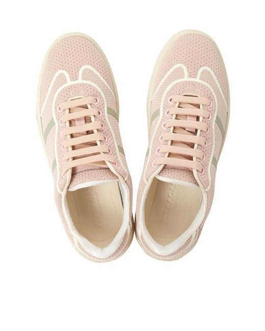 Ferragamo Natural Knitted Low-Top Sneakers