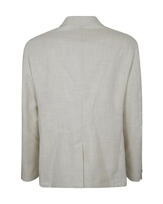 Etro Gray Textured Single-Breasted Blazer for men