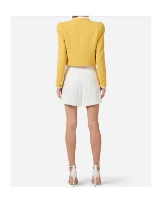 Elisabetta Franchi White Chained Detailed Pleated Shorts