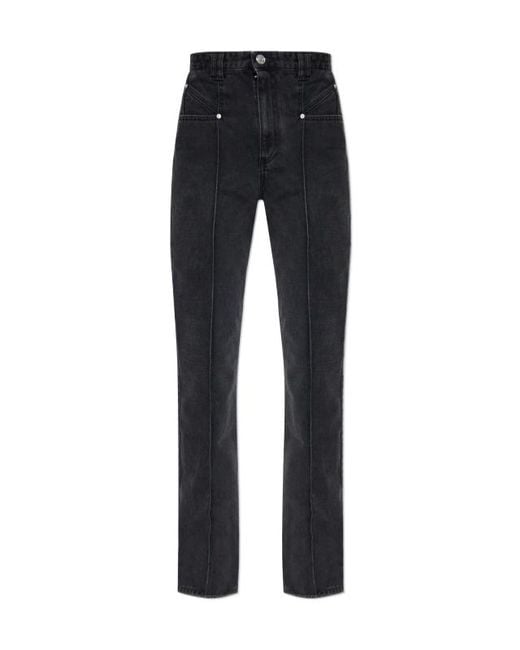 Isabel Marant Black Lirokayo Straight-Leg Jeans